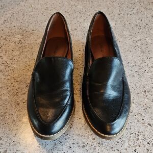 Black Leather Slip-On Loafers
